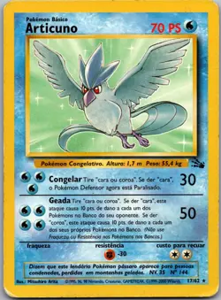 Articuno 17/62 Rare Fossil Pokemon Unlimited Heavily Played - Image 1