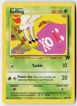 Pokemon Koffing - 58/82 - Common Team Rocket Unlimited MP - Image 1