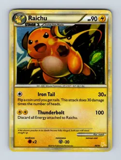Raichu 30/30 Holo Raichu HGSS Trainer Kit Pokemon 2238 - Image 1