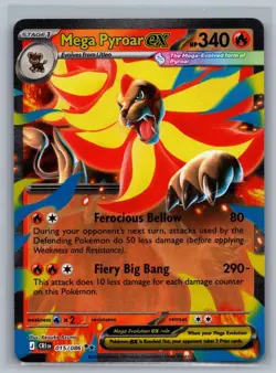 Pokemon Chaos Rising Mega Pyroar ex 015/086 Holo Double Rare Near Mint - Image 1