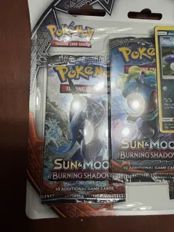 Pokemon Sun & Moon Burning Shadows 3 Booster Pack Blister Pack Meowth Promo New - Image 2
