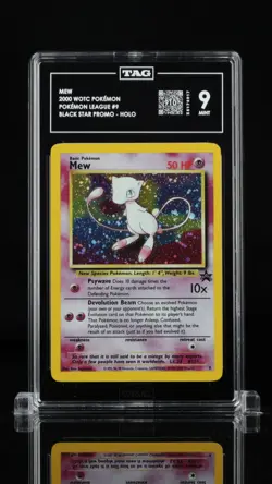 Mew #9 - Black Star Promo - Holo - Wizards of the Coast 2000 Vintage TAG 9 MINT - Image 1