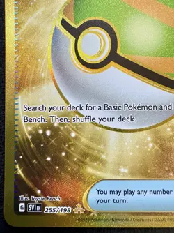 2023 Pokemon - Nest Ball 255/198 - FULL ART HYPER RARE HOLO - Scarlet & Violet - Image 4