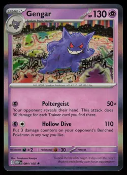 Gengar Holo Rare 151 094/165 Near Mint Pokemon - Image 1