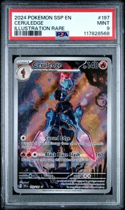 2024 POKEMON SSP EN-SURGING SPARKS ILLUSTRATION RARE #197 CERULEDGE PSA 9 - Image 1