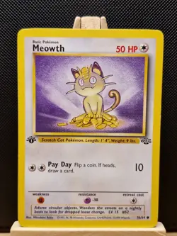 Pokemon TCG 1999 WOTC 1st Edition Meowth 56/64 - Light Play - Image 1