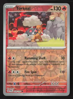 Torkoal 030/167 Common Twilight Masquerade Pokemon Reverse Holo Near Mint - Image 1