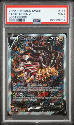 Giratina V 186/196 Alternate Full Art Lost Origin Pokemon English PSA 9 - Image 1