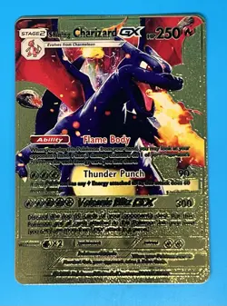 Pokemon Shining Charizard GX Gold Foil Fan Art Card - Image 1