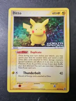 2005 Pokemon Ex Delta Species Ditto (Pikachu) 39/113 Reverse Holo Foil Stamped - Image 1