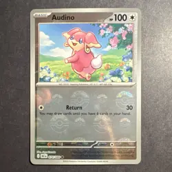 Pokemon TCG BLK IN Audino 074/086 Holo pokeball pattern English Card 2025 - Image 2
