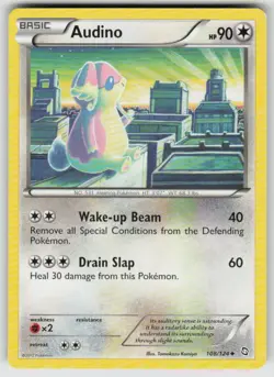 Audino 108/124 Uncommon Dragons Exalted Pokemon Moderately Played - Image 1