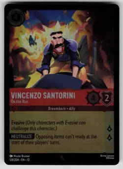 Vincenzo Santorini On the Run Cold Foil Wilds Unknown 124/204 Disney Lorcana NM - Image 1