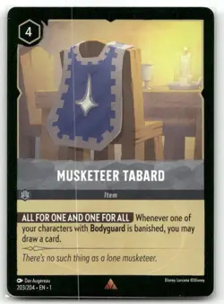 Musketeer Tabard 203/204 Rare The First Chapter Disney Lorcana TCG - Image 1