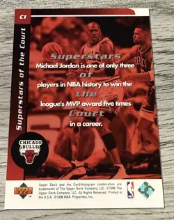 Upper Deck 1998 Michael Jordan Superstars of the Court Insert #23 Bulls 📈 - Image 2
