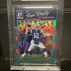 2016 Panini Donruss Tom Optic Brady Aqua Prizm /299 First Year Optic BGS 9 Rare - Image 3