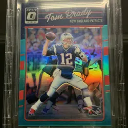 2016 Panini Donruss Tom Optic Brady Aqua Prizm /299 First Year Optic BGS 9 Rare - Image 4