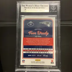 2016 Panini Donruss Tom Optic Brady Aqua Prizm /299 First Year Optic BGS 9 Rare - Image 5