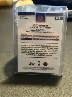 2025-26 Topps Chrome - Jalen Brunson #101 Yellow RayWave Refractor /275 - Image 3