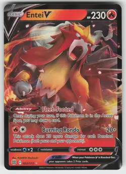 Entei V Ultra Rare SWSH09: Brilliant Stars 022/172 Pokemon - Image 1