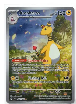 Pokemon TCG Chaos Rising Ampharos 090/086 Illustrations Rare NM ME04 Full Art CR - Image 1