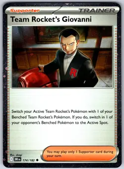 Pokemon TCG Team Rocket's Giovanni (Cosmos Holo) 174/182 Holo NM - Image 1