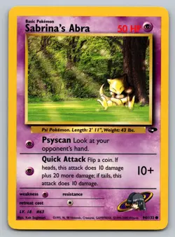 Sabrina's Abra 94/132 Common Gym Challenge Pokemon Unlimited Moderately Played - Image 1