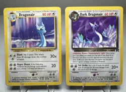 Dragonair 18/102 Rare Base Set Pokemon Dark Dragonair 33/82 Team Rocket DMG - Image 1
