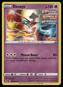 Deoxys 120/264 Holo Rare Fusion Strike Pokemon Near Mint - Image 1