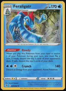 Feraligatr 057/264 Holo Rare Fusion Strike Near Mint - Image 1