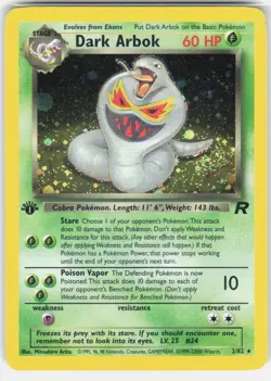 Dark Arbok 2/82 Rare Team Rocket Pokemon 1st Edition Holo Near Mint - Image 1