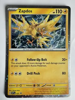 Cosmo Holo Zapdos 157 Scarlet & Violet Black Star Promo Pokemon TCG B - Image 1