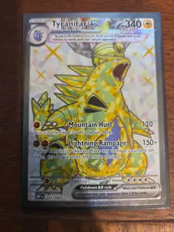 Pokemon TCG Obsidian Flames Tyranitar EX SV03 Holo Ultra Rare Card 211/197 - Image 1