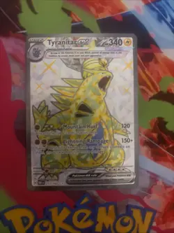 Pokemon TCG Obsidian Flames Tyranitar EX SV03 Holo Ultra Rare Card 211/197 - Image 3