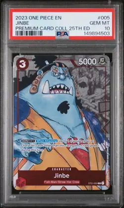 2023 ONE PIECE PREMIUM CARD COLLECTION 25TH EDITION #005 JINBE PSA 10 - Image 1