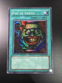 Yugioh Pot of Greed DB1-EN134 Super Rare - Image 1