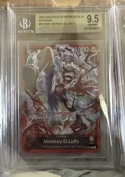 One Piece En Monkey.D.Luffy ST21-001 ST21 Gear 5 ENGLISH Beckett 9.5 - Image 1