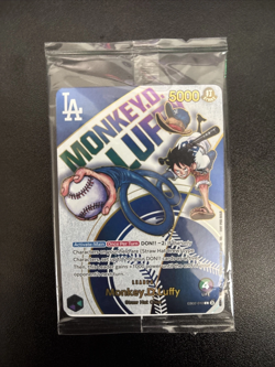 2025 DODGERS X ONE PIECE MONKEY D LUFFY PROMO CARD EB02-010 - SEALED!! - Image 1