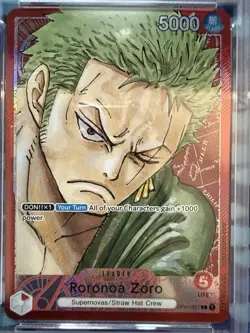 2022 One Piece OP-01 Romance Dawn Roronoa Zoro #001 Alt Art PSA 10 *English - Image 3