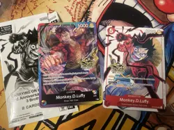 MONKEY.D.LUFFY 3RD ANNIVERSARY TOURNAMENT 3 BROTHERS PACK ST01-012 + Rainbow - Image 1
