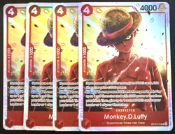 4x Monkey.D.Luffy OP12-015 Foil One Piece TCG Playset English Near Mint - Image 1