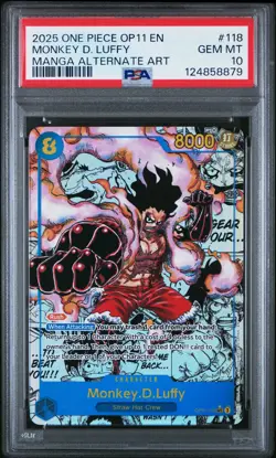 2025 ONE PIECE OP11-A FIST OF DIVINE SPEED #118 MONKEY D. LUFFY PSA 10 - Image 1