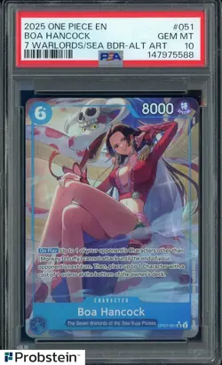2025 One Piece EN 7 Warloads Alt Art#051 Boa Hancock PSA 10 GEM MINT - Image 1