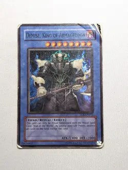 Yu-Gi-Oh Demise, King Of Armageddon SOI-EN035 Super Rare - DAMAGED - Image 1