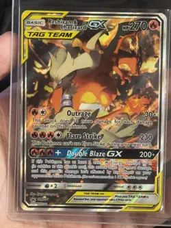 Reshiram & Charizard GX SM201 Tag Team Pokemon Black Star Promo Standard NM - Image 1