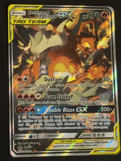 Reshiram & Charizard GX SM201 Tag Team Pokemon Black Star Promo Standard NM - Image 2