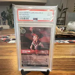 Disney Lorcana Inklands Peter Pan Pirate's Bane Enchanted Foil PSA 9 - Image 1