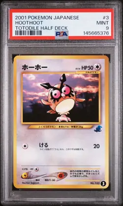 Pokemon Card Hoothoot No. 163 3 Totodile Half Deck 2001 PSA 9 MINT - Image 1