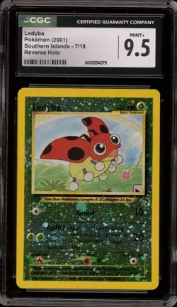Pokemon Ledyba Southern Islands Reverse Holo Promo #7 CGC 9.5 - Image 1