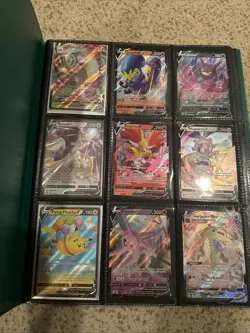93 POKEMON V and VMax Rare & Promo Cards Lot w Binder Great Value NM Collection - Image 1